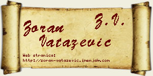 Zoran Vatazević vizit kartica